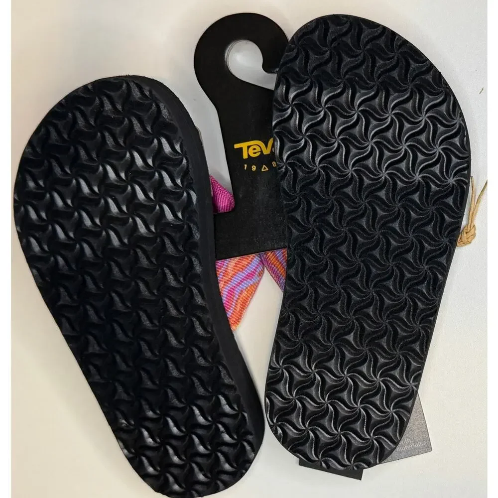Teva Kids Pink Multi-Color Strap Flip Flops